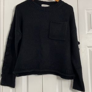 Black Cropped Trendy Sweater